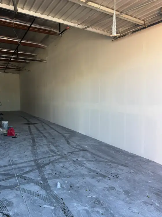 Finished, taped drywall wall